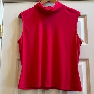 St. John for Nordstrom’s Hot Pink Turtleneck Sleeveless Top 14